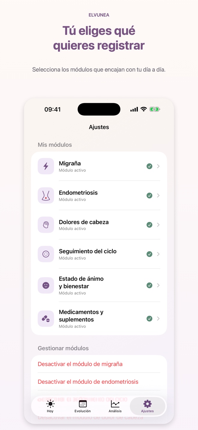 Tú eliges qué quieres registrar