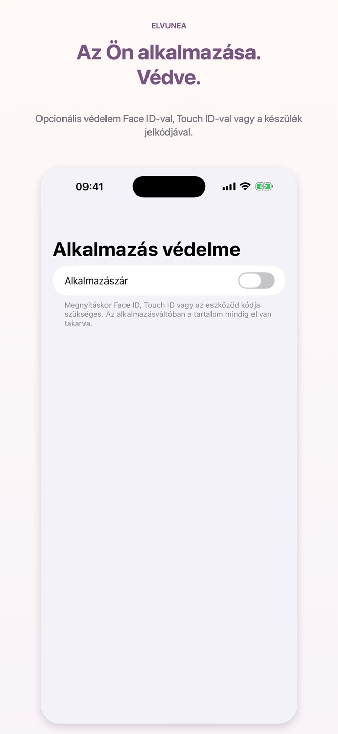 Az Ön alkalmazása. Védve.