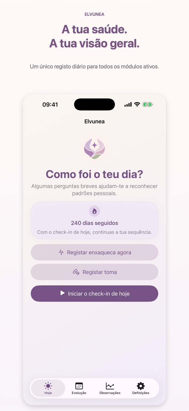 A tua saúde. A tua visão geral.