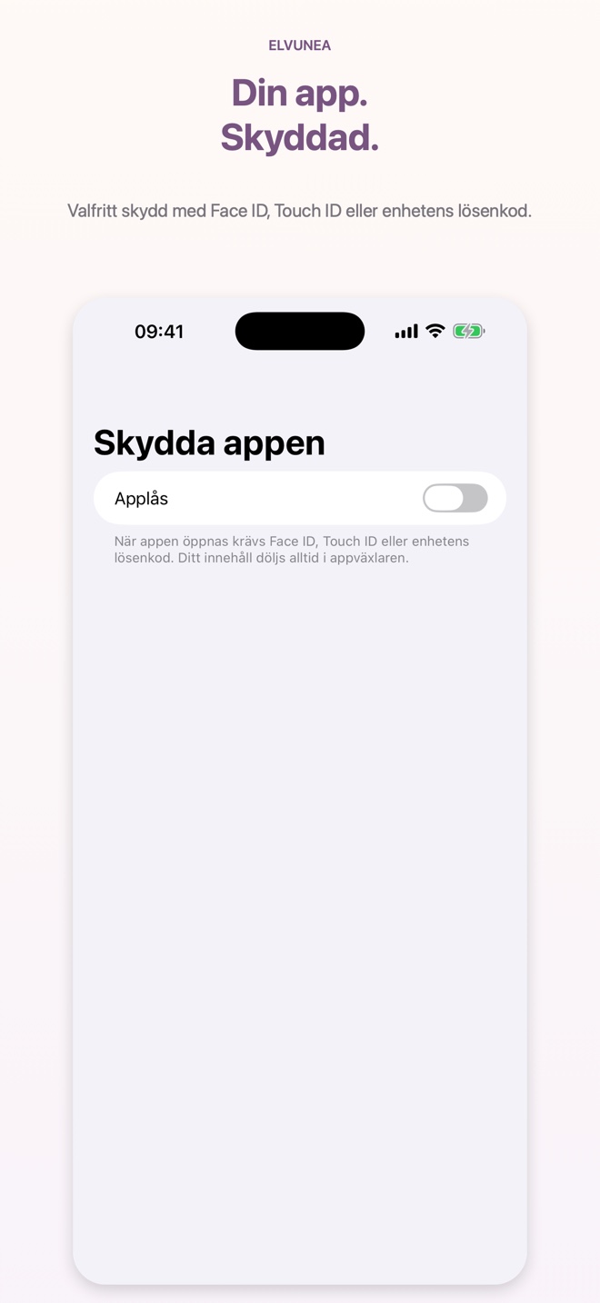 Din app. Skyddad.
